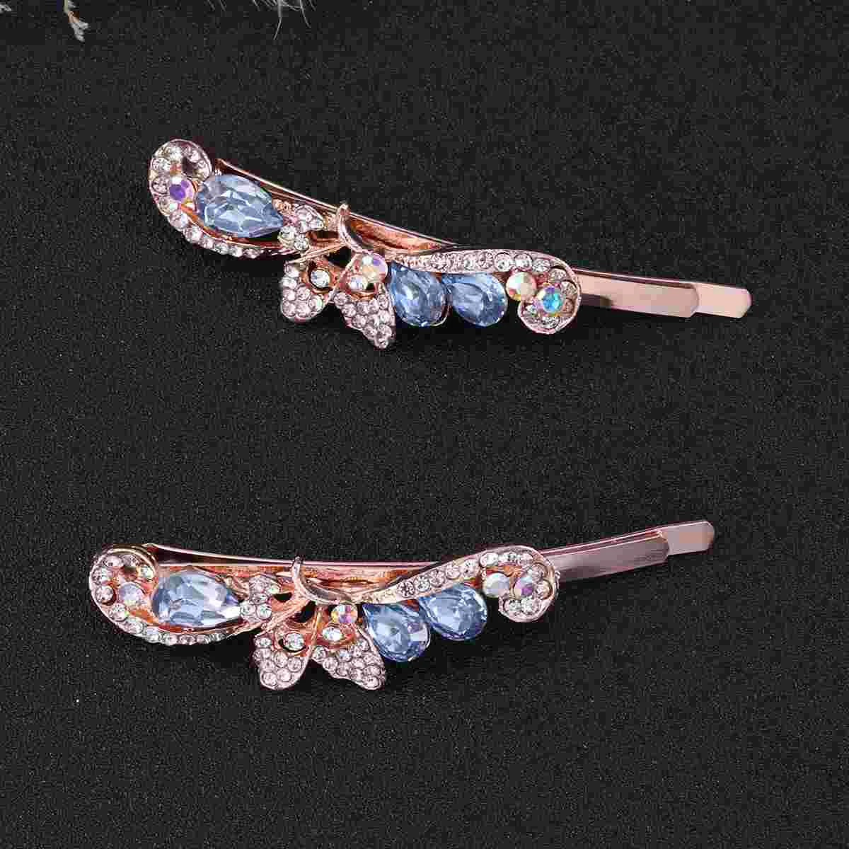 

Vintage Hair Accessories Bangs Clip Ornaments Headgear Crystal Barrettes Rhinestone for Women