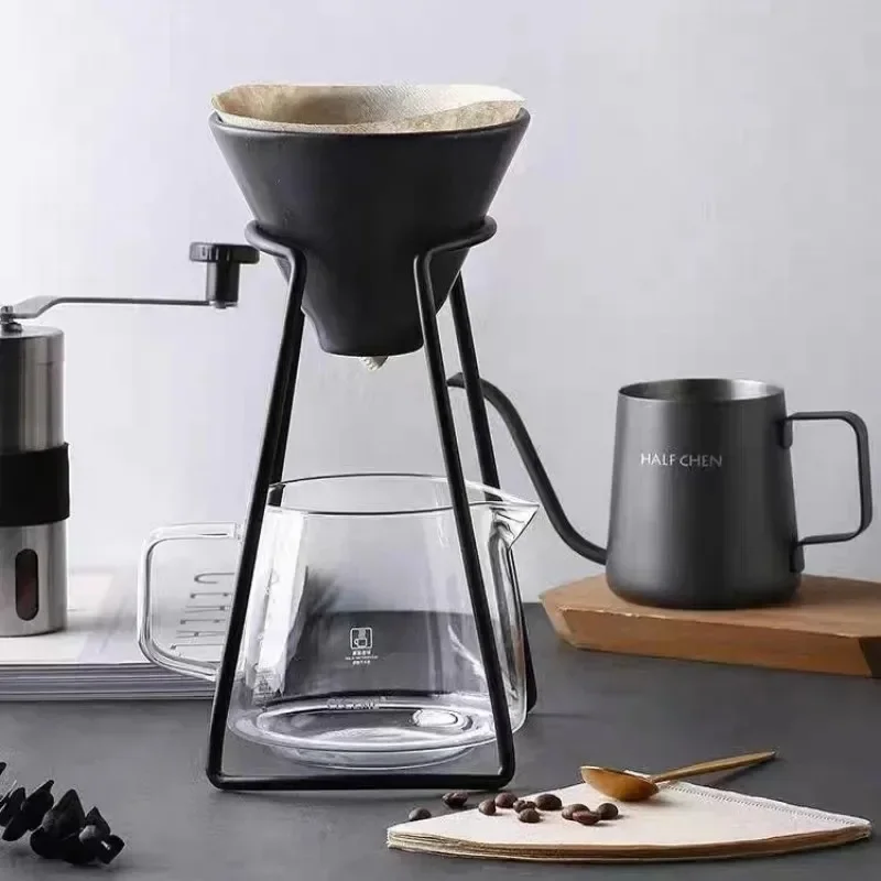 Coffee Server Household Hand Brewed Coffee Pot Filter Cup Brewing Coffee Stand Glass Sharing Pot image 3