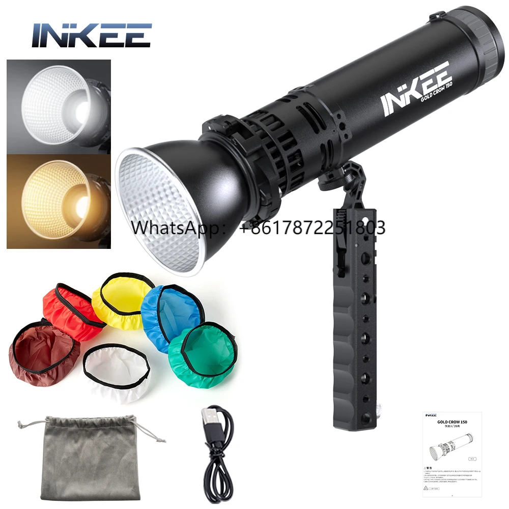 

INKEE GC150 Portable 150W Two-Color Temperature Active Light Video Flashlight for Small Photography Constant Lighting