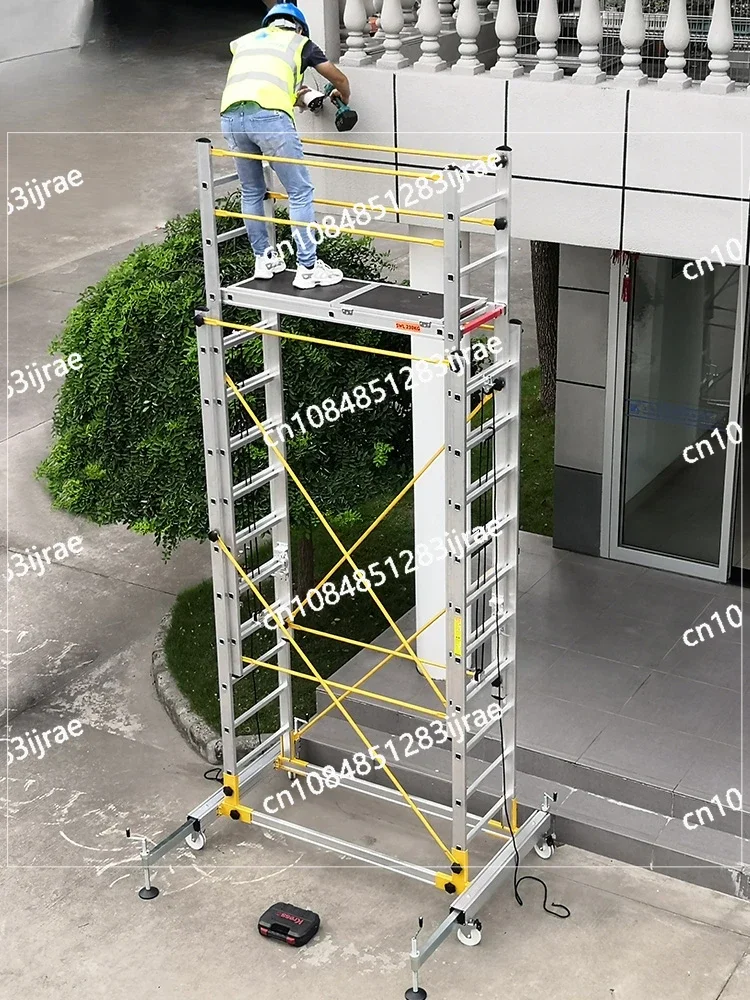 Aluminum Alloy Scaffolding Movable Telescopic Scaffold Factory Direct Folding Engineering Ladder Platform.