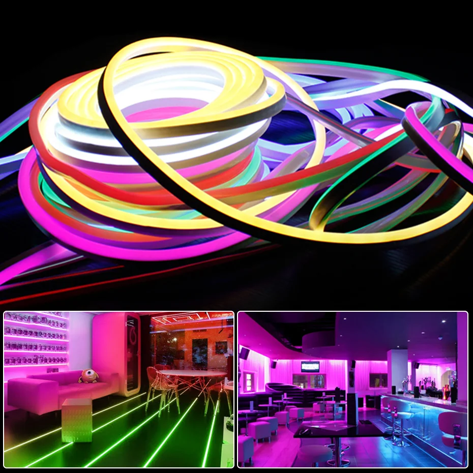 Wodoodporna elastyczna 220V Neon RGB Light 5M 10M 15M 20M taśma Led wstążka 120 leds/m ciepły biały czerwony niebieski zielony różowy dekoracja na