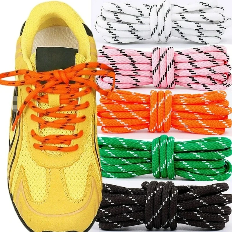 2/12Pcs Round Thicken 5MM Shoelaces Colorful Thicken Casual Boots Shoe Laces Rope Shoestrings DIY Sports Shoes Martin Boots Rope