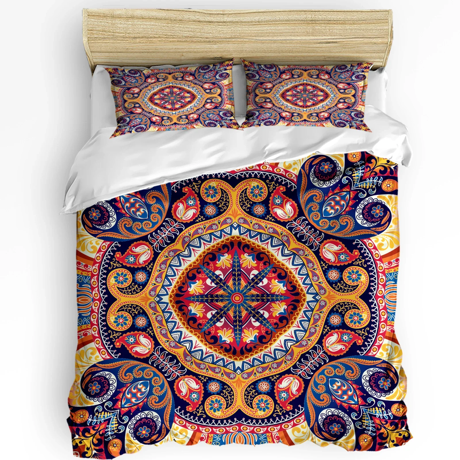 

Black White Paisley Flower Duvet Cover Bed Bedding Set Home Textile Quilt Cover Pillowcases Bedroom Double Bedding Set No Sheet