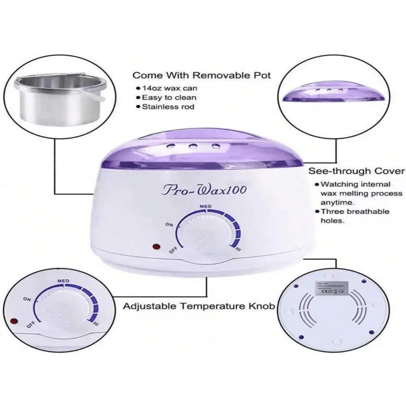 Waxing Kit,Wax Warmer For Painless Wax Heater Hair Removal Hard Wax Beans For Full Body, Legs, Face, Eyebrows, Bikini Wax For Wo