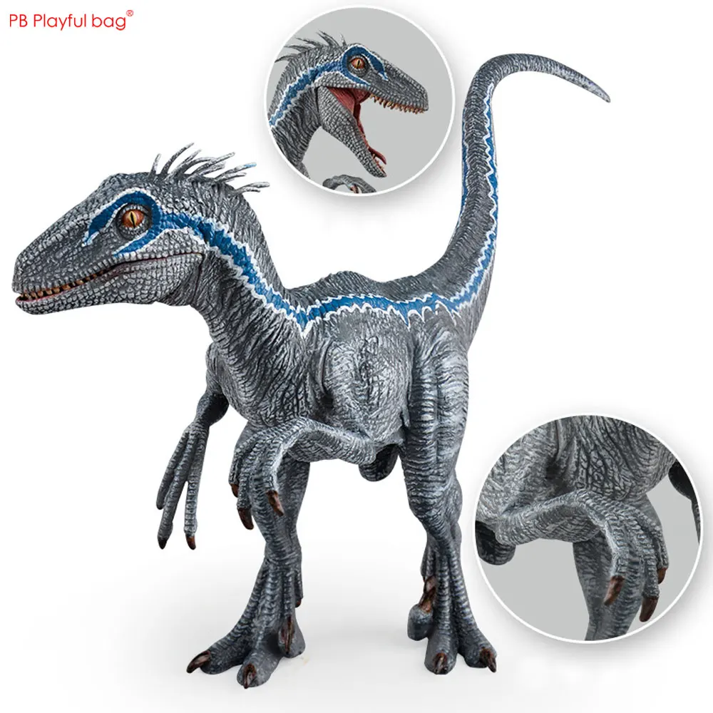 Jurassic Tyrannical Velociraptor Solid Model Movable Chin Children Toy Dinosaur Ornament Boys Gifts HG186