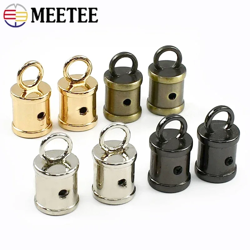 

20Pcs Meetee 10*23mm Metal Bag Strap Buckle Keychain Stopper Tassel Fringe Cap Clasp Leather Cord Lock DIY Hardware Accessories