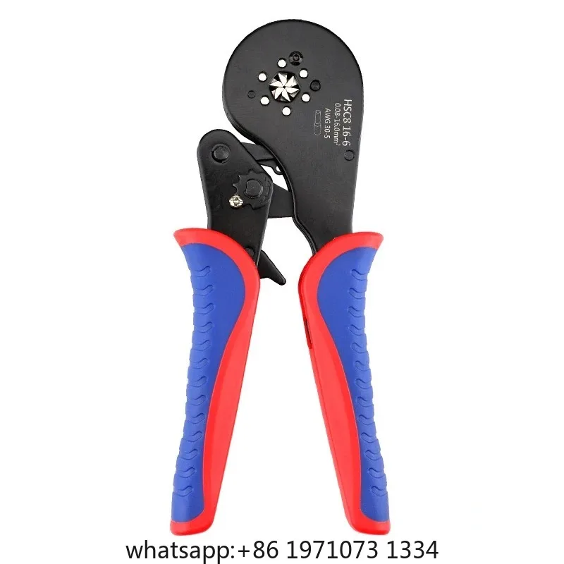 HSC8 16-6 Ferrule Crimping Tool Tubular Terminal Crimper For Large Size Terminals Electrical Clamps 0.08-16mm²/30-5AWG Plier