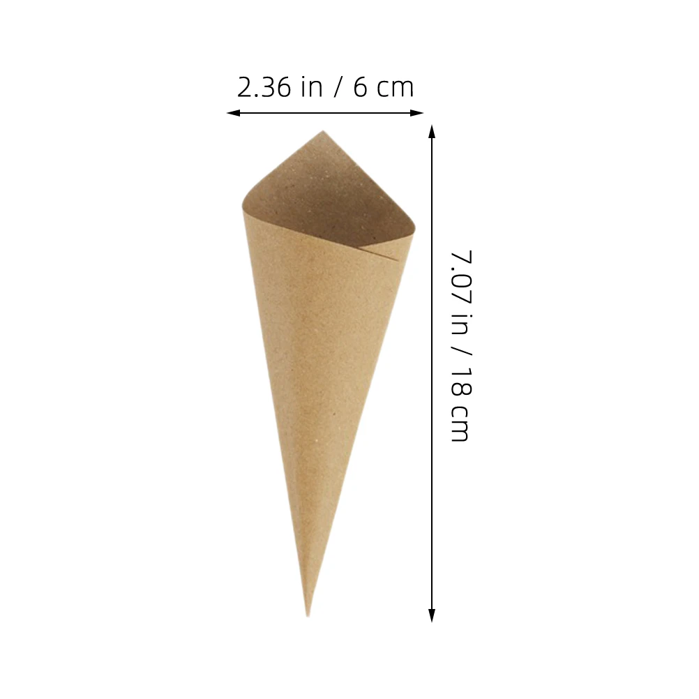 

60 Pcs Paper Petal Cone Flower Cones Bouquet Favor Shape Wedding Snack Confetti Holder Party Small