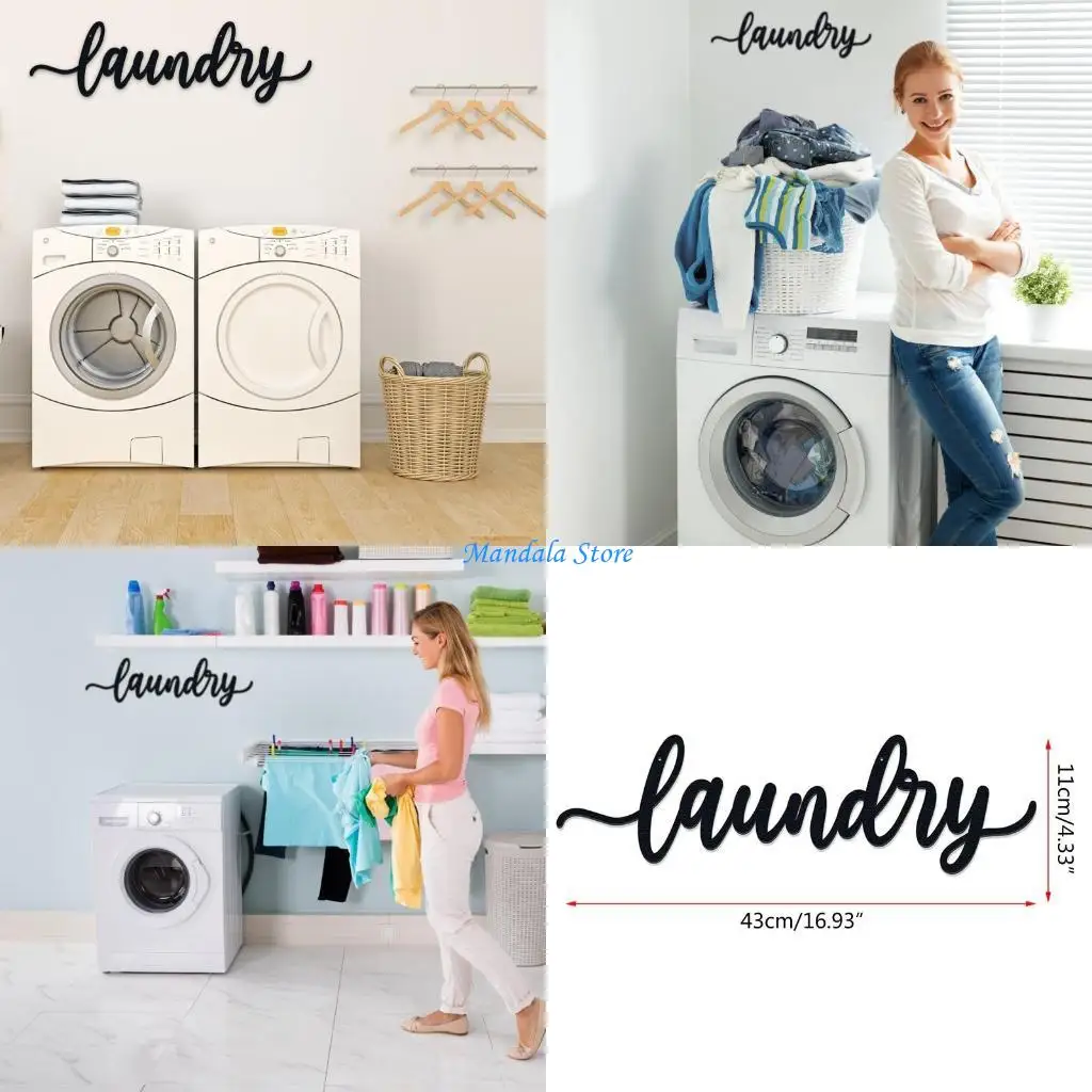 

U2JC Laundry Room Decor Metal Wall Art Backdrop Decoration Rustic Signs Hanging Decor
