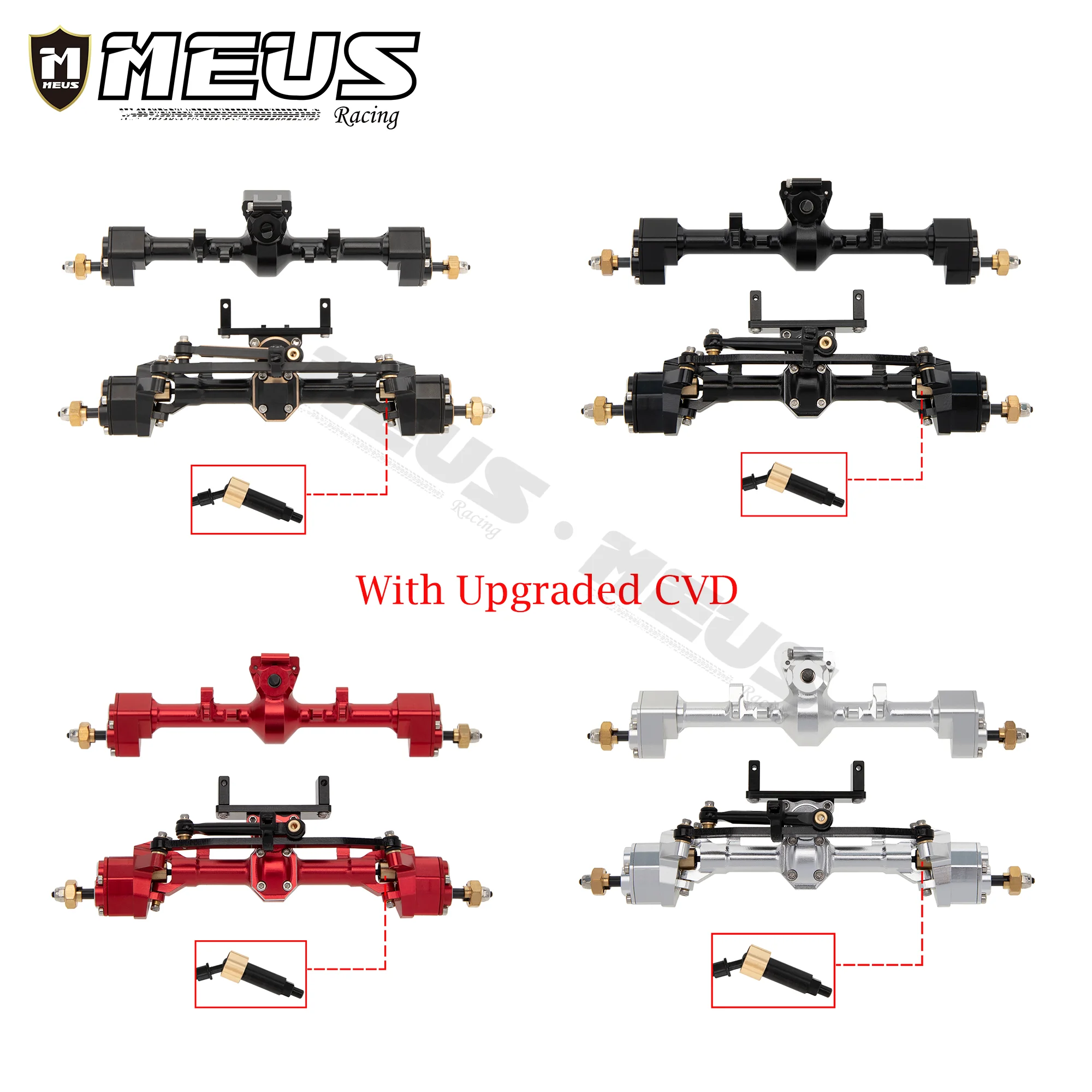 Meus Racing Brass Portal Axle Internal Upgrade CVD Metal Gear Bearing for Axial 1/24 SCX24 Deadbolt B17 C10 JLU Bronco Gladiator