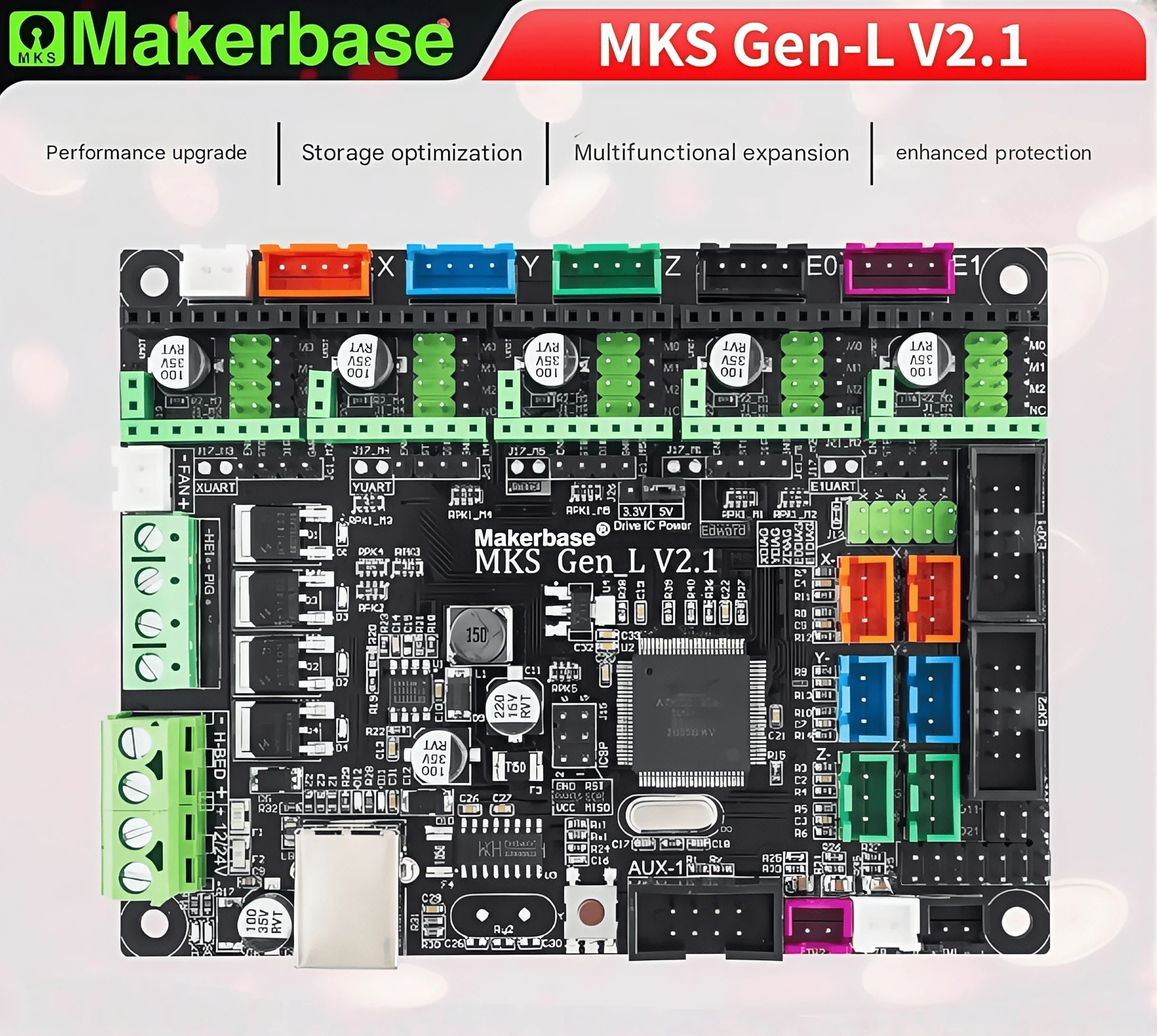 Makerbase MKS Gen-L 3D printer control board motherboard MKS GEN_L V1.0 MKS GEN_L V2.1 High cost performance Open source marlin