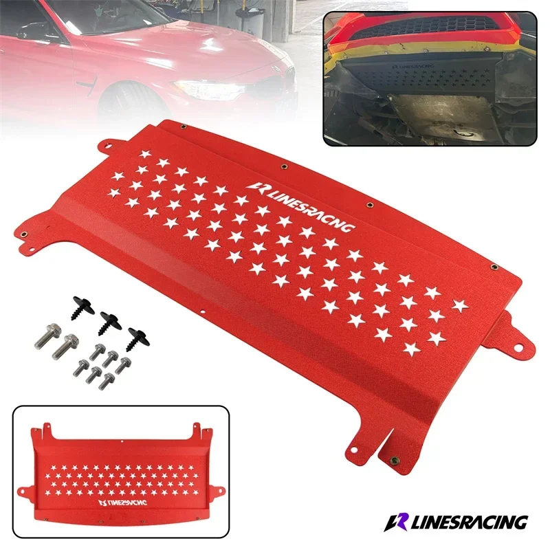 For BMW F8X M3 F80 15-18 M4 F82 F83 15-20 S55 Engine 3.0L F-Series Aluminum LR Wrinkle  Underhood Shield Oil Cooler Skid Plate