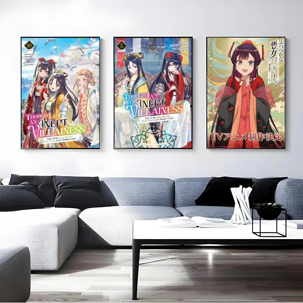 Anime Though I Am an Inept Villainess Poster Self-adhesive Art Waterproof Paper Sticker Coffee House Bar Room Wall Decor