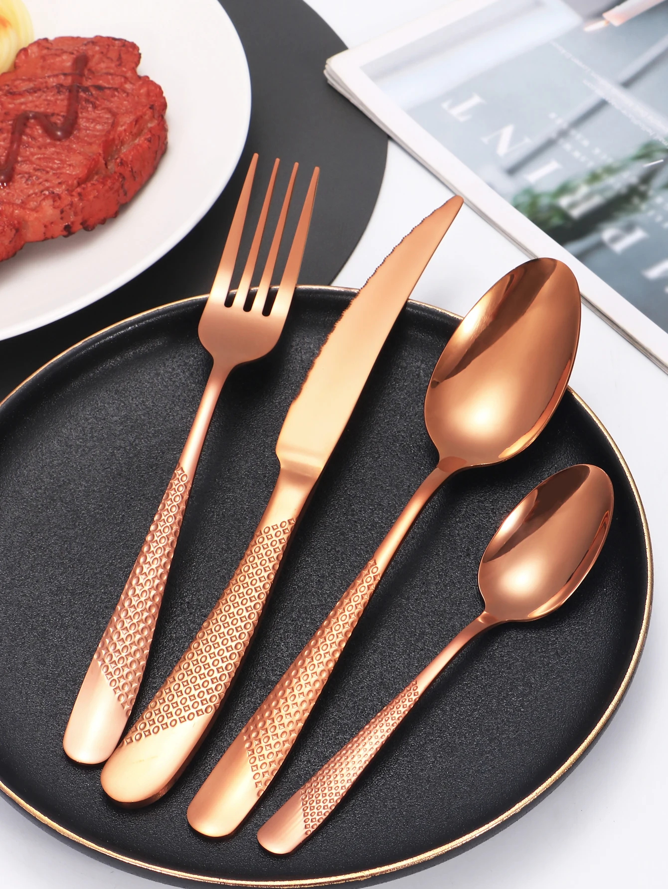 16Stainless steel star suits high-grade fine steak knife and fork dessert spoon coffee spoon