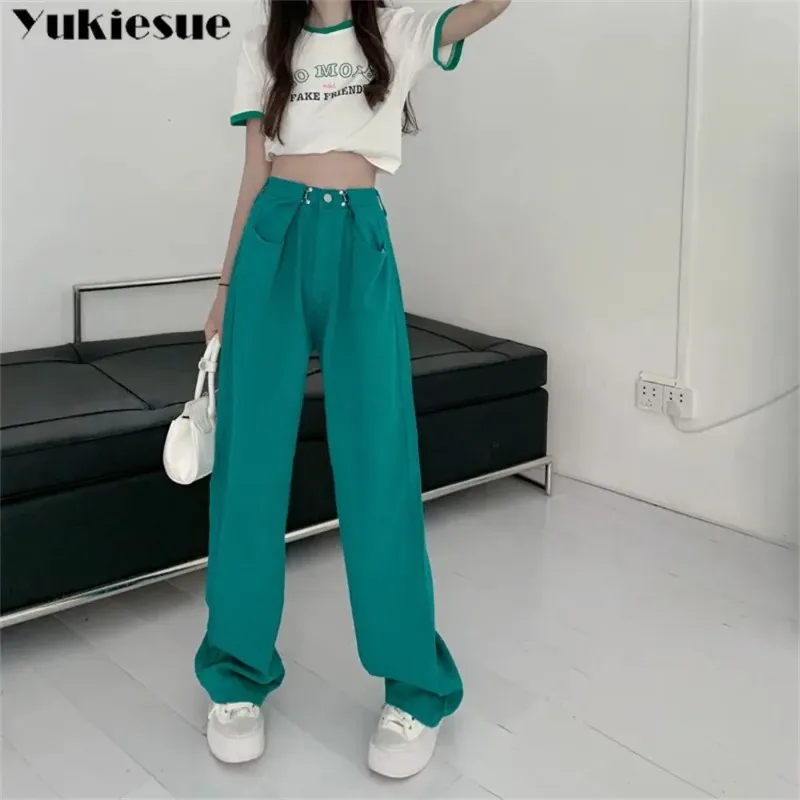 

spring 2022 womens fashion high waist y2k Women's Wide leg jeans baggy woman denim cargo Pants long jean mom jeans trousers