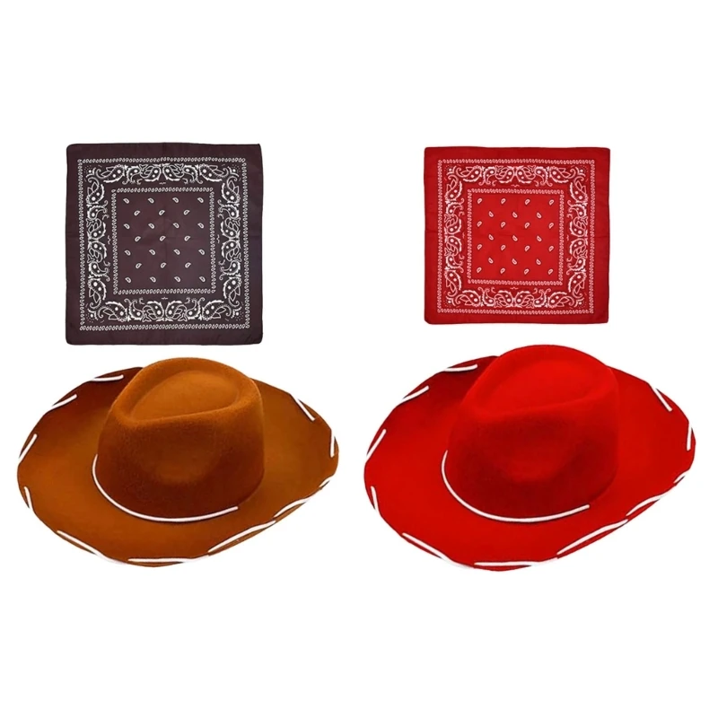 

Trendy Hat Handkerchief Set Artistic Youth Hats Simple Street Hat for Party Costumes and Everyday Styles