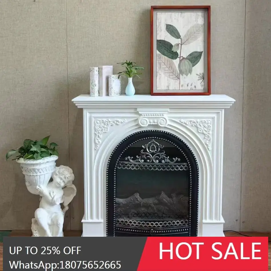 

HLZ French Style Fireplace European Retro Decoration Simulated Fireplace Cabinet
