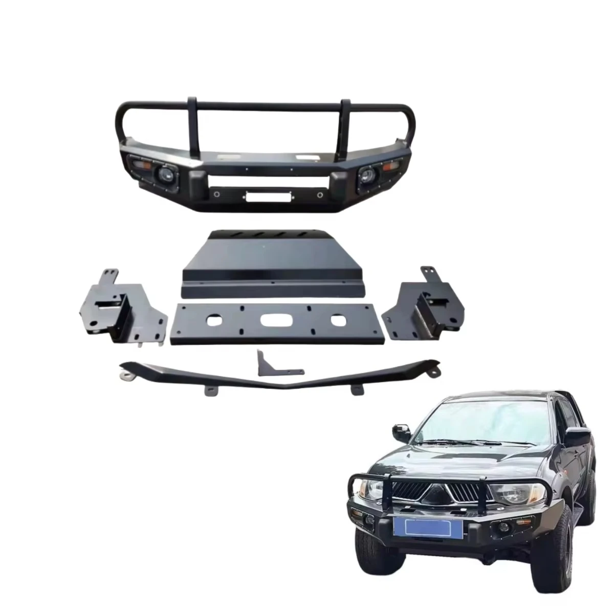 Brand-New Hot-Selling Steel Front Bumper Kit with Tow Hook Cut-Outs for  Triton L200 2006-2014