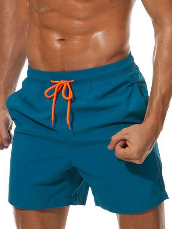 

Men's Summer Beach orts Loose Breathable Pure Color Spor Casual Wide-Leg Fourths Pants Tagkita Youth Faion Straight-Cut