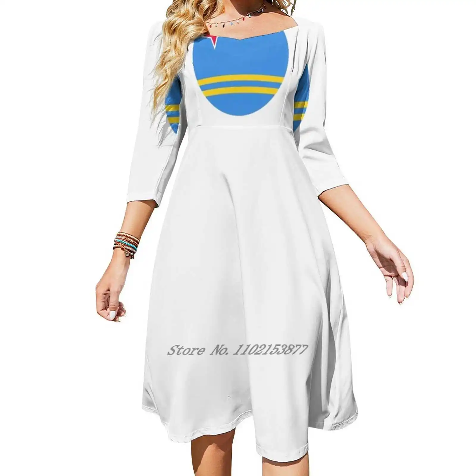 Aruba vestido de bolso solto vestidos estampados femininos vários estilos vestido novo design bandeira de aruba aruba bandeira vlag van aruba bandeira