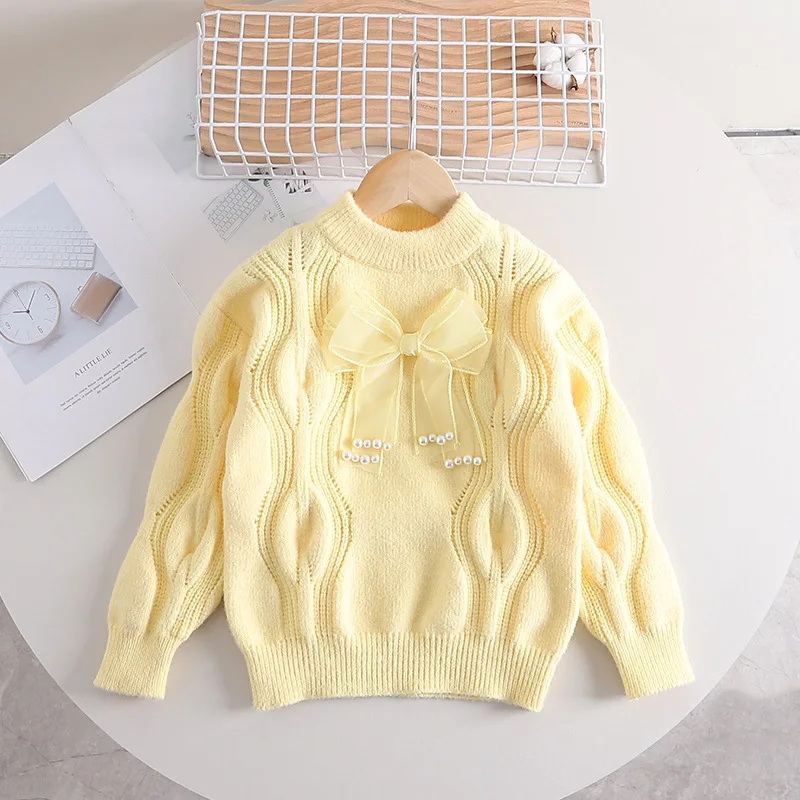 

Girls Woolen Sweaters Autumn Winter 2023 Children Clothes Knitted Sweatshirts For Baby Girl 3 To 8 Years Tops Kids Sweater Cute