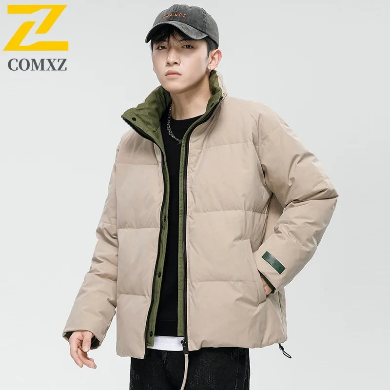

COMXZ Мужская куртка на хлопковой подкладке Модная уличная зимняя ветрозащитная легкая лыжная куртка-пуховик Дизайнерская дорожная зимняя куртка