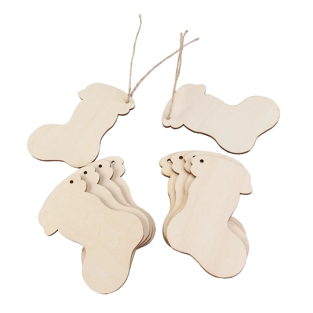 

10 Pcs Stocking Hanging Decor Wooden Ornament Stocking Pattern Pendant Vintage Holiday Sewing Accessories DIY Projects