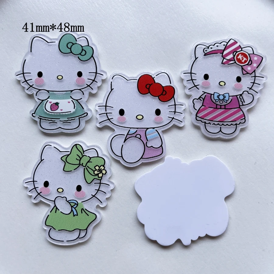 Large color Kt cat acrylic flat back scrapbook crafts DIY jewelry making accessories 5pcs/lot