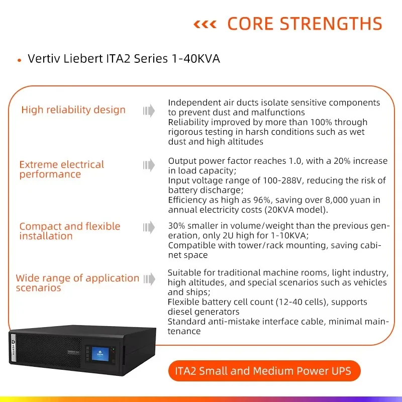 Verti  Liebert  ITA2 Series 30~40kVA Smart UPS Online Uninterruptible Power Supplies Ups for Data Center