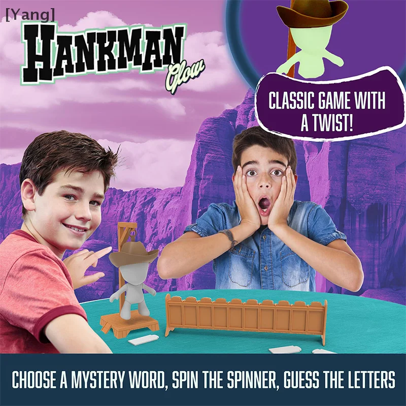 Magnetic Hangman Mystery Word Guessing Game For Kids & Families Glow In The Dark Travel Game, Guess The Word Before Hank Falls