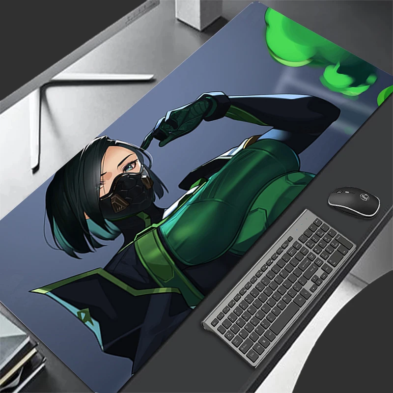 Alas Mouse Pola Alas Permainan Alas Mouse Karet Aksesori PC Alas Meja Anti Selip Alas Meja Viper V-valorant Kantor Alas Keyboard Gamer