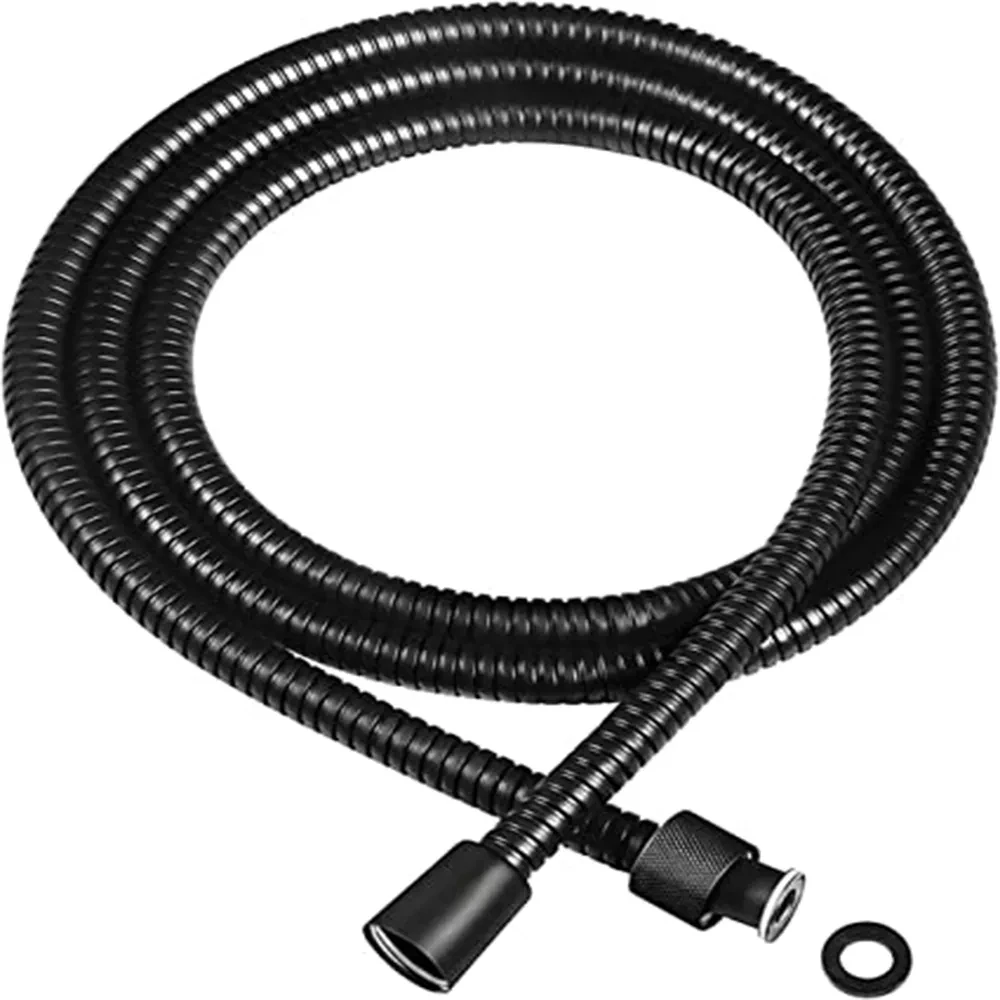 

1.5M Black 304 Flexible Shower Hose Long Bathroom Shower Water Hose Extension Plumbing Pipe Pulling Tube Bath Accessories