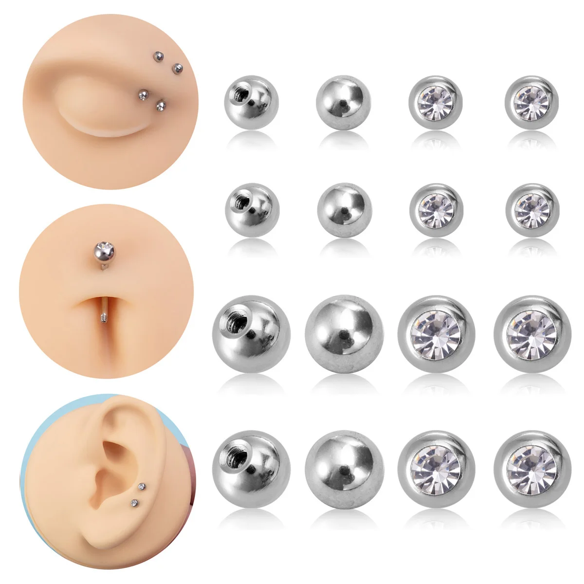 11pcs Balls Beads Holder Pick-up Tool Prong Tweezers Catcher Grabbers Stainless Steel Thread Piercing Body Jewelry Making Tools