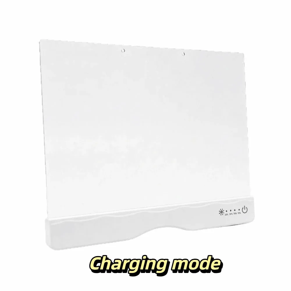 Rechargeable LED Light Drawing Board Acrylic Panel Erasable Glow Sketch Pad Touch Control Type-C Charging