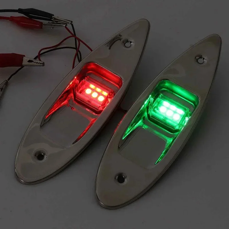 B-M 2Pcs Boat Light LED 12V Navigation Light Waterproof Red Green Marine Light Yacht Sailing Signal Lamp