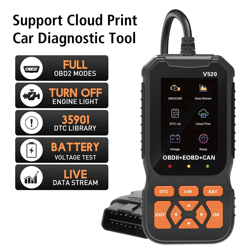 Auto Engine System Lifetime Free Car Diagnostic Tool Automotive DTC Lookup Code Reader OBD2 Scanner Professional