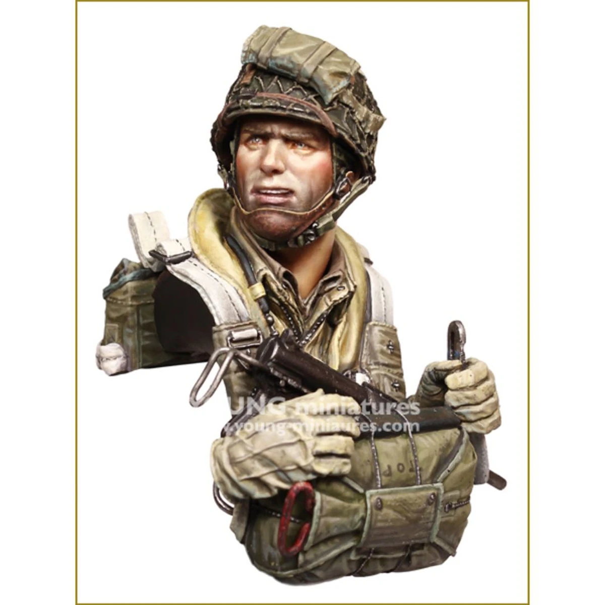 1/10 Resin Figure Unpainted Model Kit, U.S. Airborne Bust, Unassembled and unpainted GK,