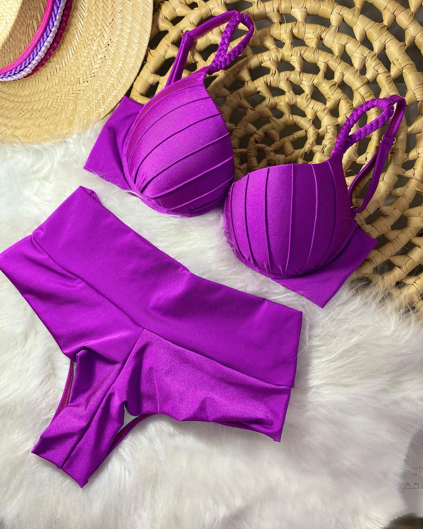 New Summer Bikinis Sets Solid Padded Women Swimwear Vintage Push Up Female Swimsuit High Waist Biquini Bathing Suit