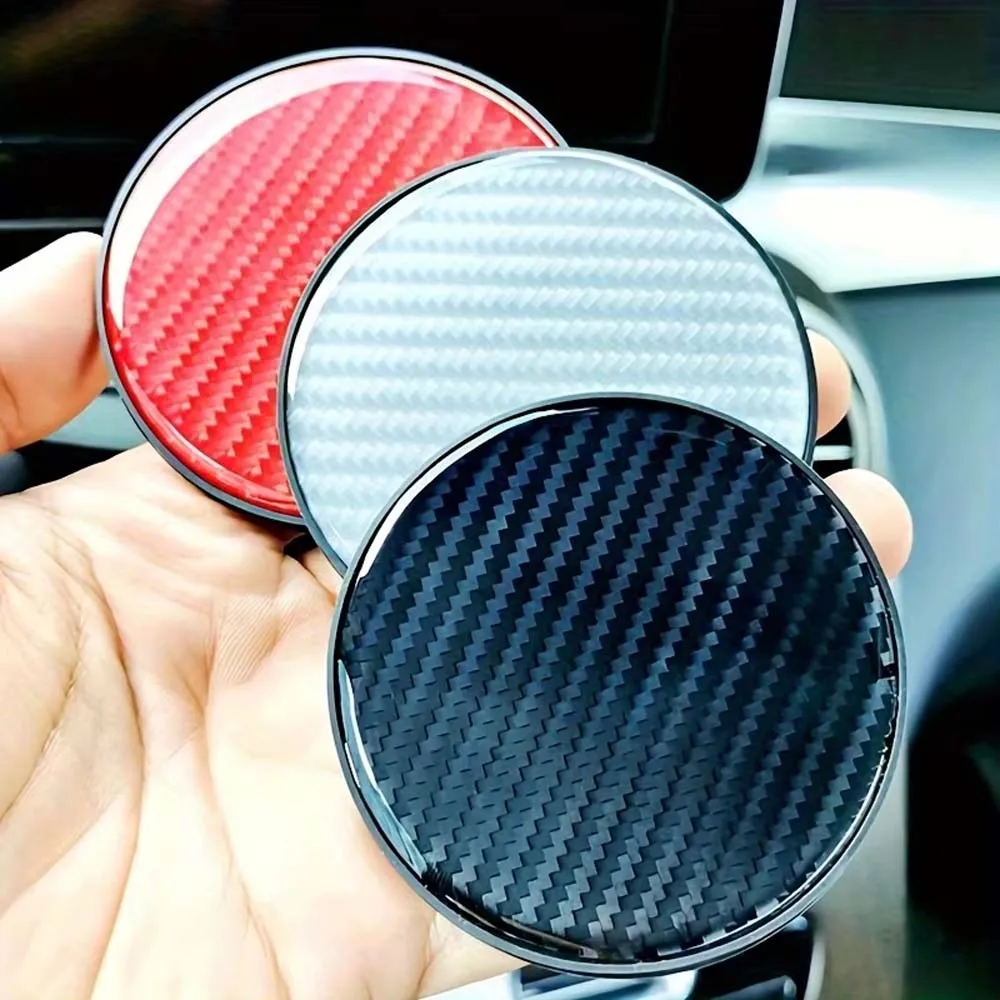 

Universal Car Water Coaster Carbon Fiber Cup Holder Anti-Skid Mat High Temperature Resistant Car Interior Accessories