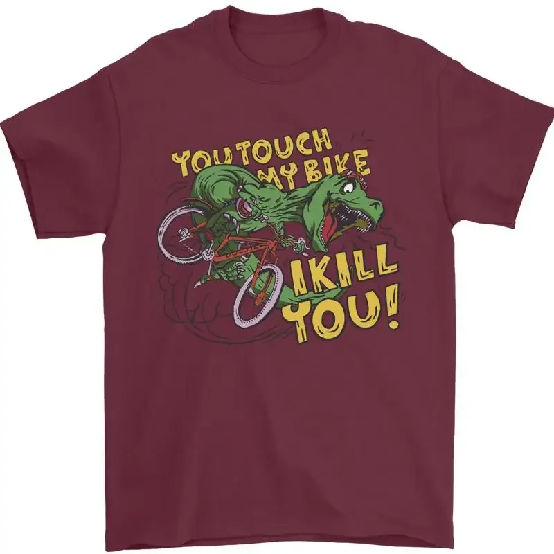 T Rex Dinosaur Funny Cycling Cyclist Mens Shirt 100 Cotton
