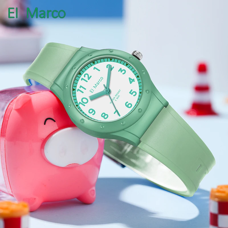 ساعة El Marco 3703 الإلكترونية الملونة للأطفال - مقاومة للماء العميق، مقاومة للصدمات، مقاومة للسقوط، ساعة كوارتز متعددة الاستخدامات للطلاب