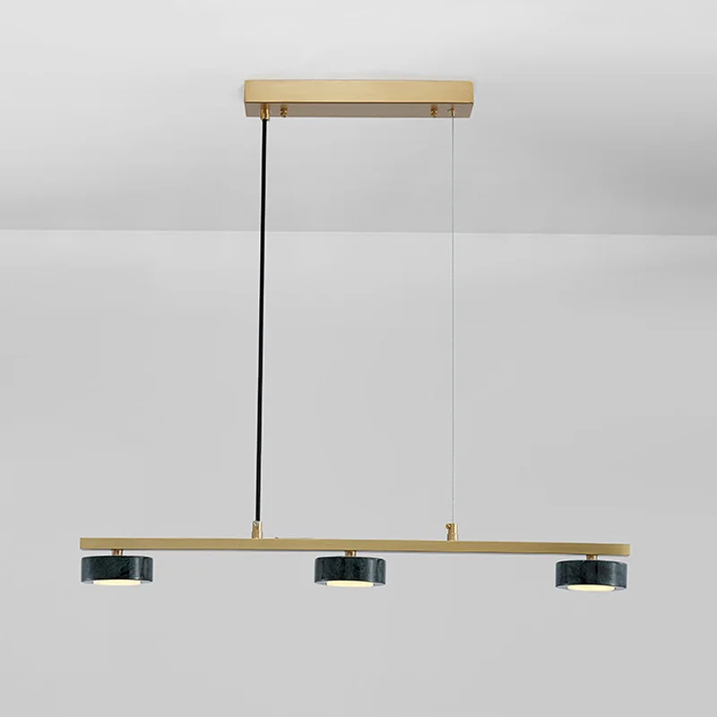 

Italian Marble Pendant Lamp for Dining Room Foyer Bedroom Golden Hanging Light Long Plate Suspended Lighting Over Table
