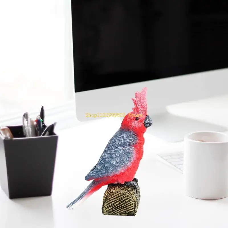 テーブル アクセサリー ミニチュア カカトゥア フィギュア スケール モデル オウム リアルな S J0MF 付き