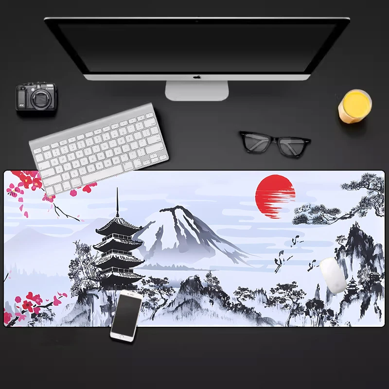 Tapis de souris à motif Sakura en polymères de bureau, nouveau grand tapis de souris, adapté aux jeux informatiques, bord de verrouillage, table de clavier, PC de jeu