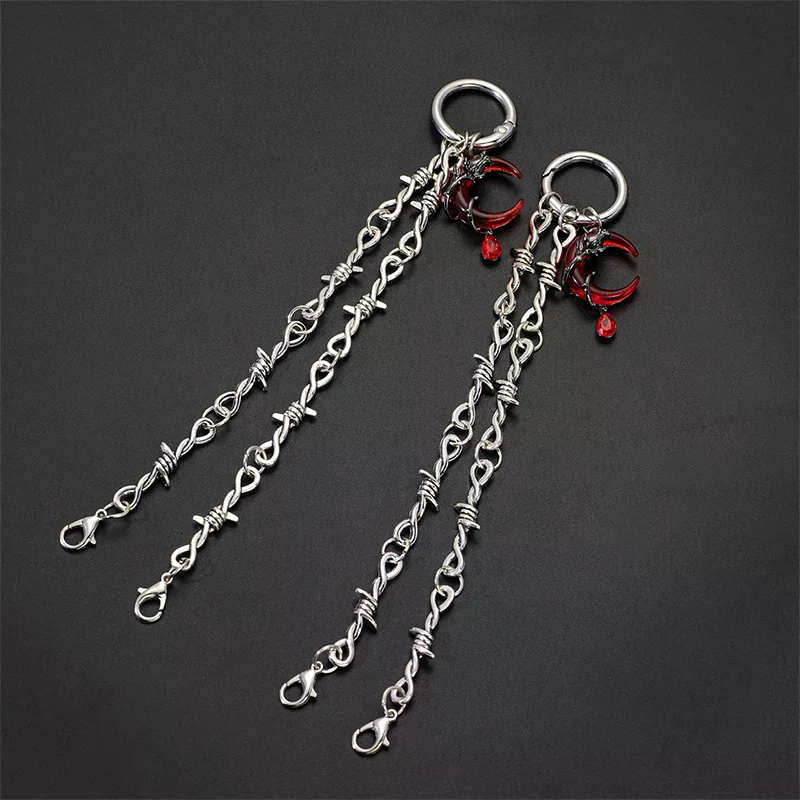 1 قطعة الرجعية القوطية الشرير انفصال مزدوجة شوكة الأحذية ديكور سلسلة سهلة الإصدار مشبك آلية مثالية DIY بها بنفسك الإكسسوارات #3