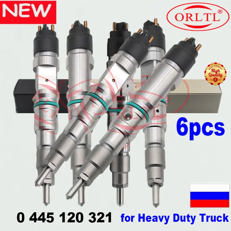 ORLTL Diesel 0445120321 0 445 120 321 CNHTC 200V10100-6126 Genuine Fuel Injector for Heavy Duty Truck 6PCS/LOT