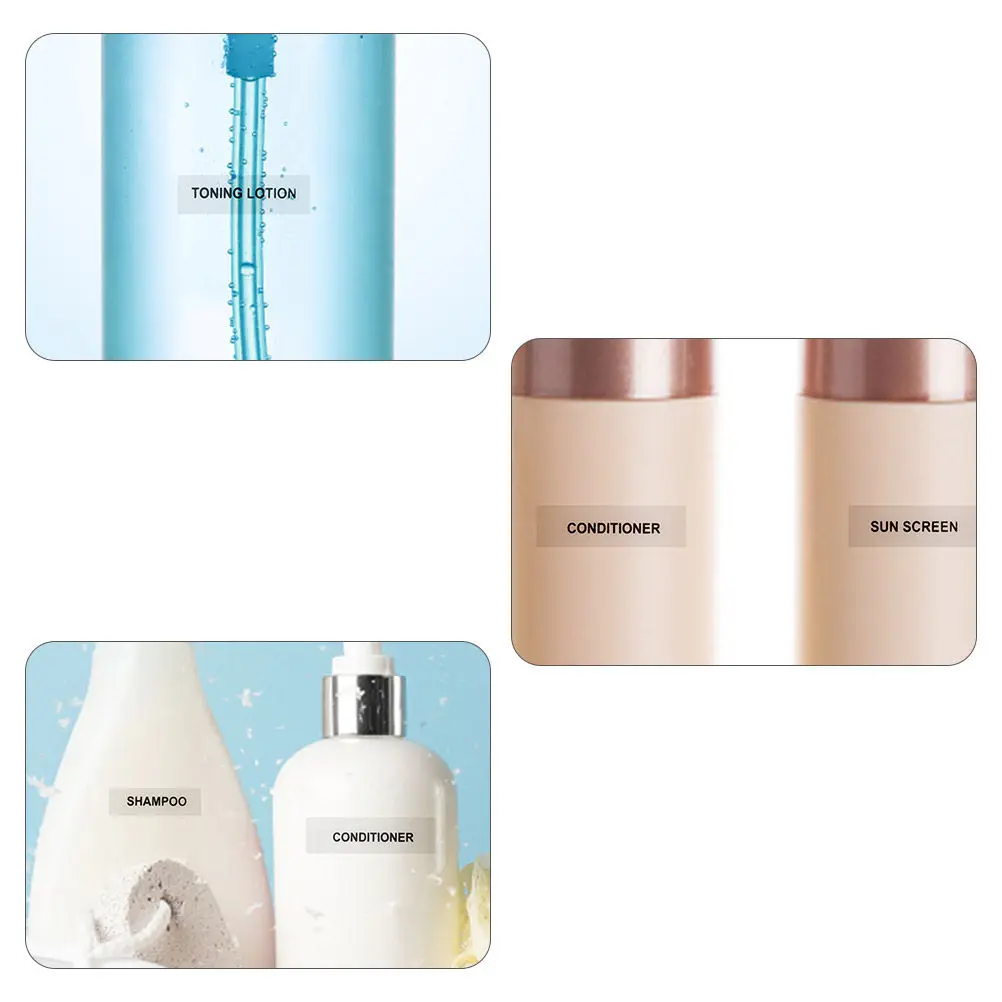 

20pcs 20 Sheets Sub Bottle Labels Skincare Stickers For Cosmetics Shampoo Dispenser Organizing Travel Bottles Label Stickers