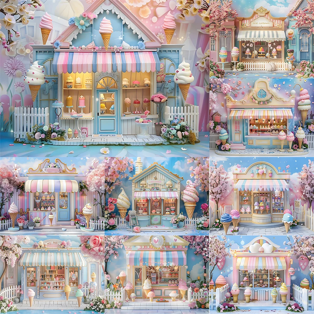 

Mocsicka летний фон для фотосъемки в магазине мороженого аксессуары для украшения торта разбивной фон для детского дня рождения студийный реквизит