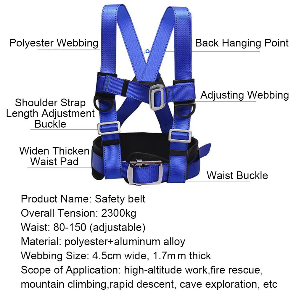 High Altitude Work Safety Harness Half Body Safety Belt Rope Suit Outdoor Climbing Electrician Construction Protective Equipment