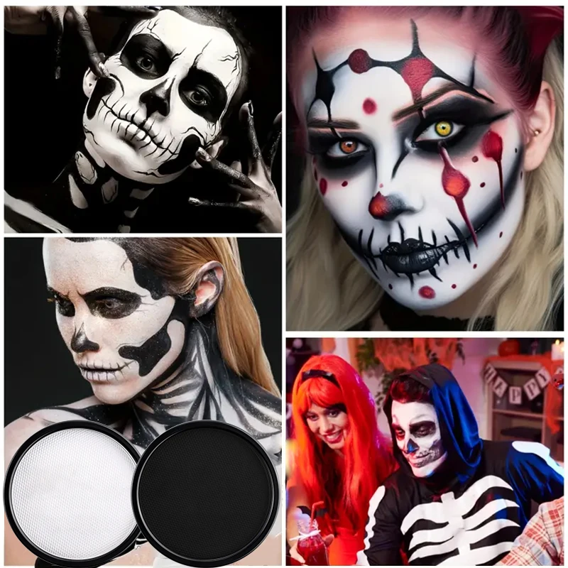 ชุดสีเพ้นท์หน้าและตัวแบบละลายน้ำได้ 30 กรัม พร้อมแปรง สำหรับฮาโลวีน คอสเพลย์ งานปาร์ตี้ การแสดงบนเวที และการแสดงบนหน้าจอ
